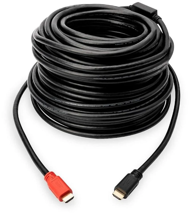 Alt view image 4 of 7 - DIGITUS Assmann 20m Male to Male HDMI High Speed with Ethernet Connection Cable with Amplifier - Black