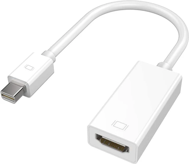 Main image of Mini DisplayPort to HDMI, Gold Plated Mini DisplayPort (Thunderbolt Port Compatible) to HDMI Male to Female Cable, HDTV Adapter Converter