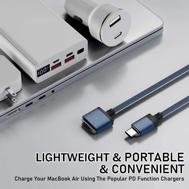 Alt view image 5 of 6 - 140W USB-C to Magnetic 3 Cable for M4 MacBook Pro Air Charging,6.6ft Compatible with MagSafe 3 cable for MacBook Air (15''13'' M4 2025,M3 2024, M2 2023, M2 2022),Pro(16"14" 2024/2023/2021) 2m