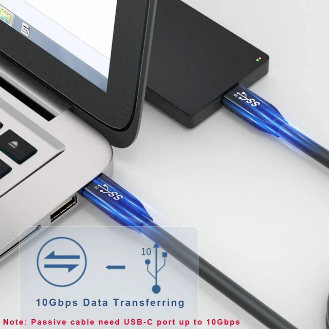 Alt view image 4 of 7 - QCES USB C 3.1 Gen 2 Cable 15ft, 4.5m USB C to C, 10Gbps Data, 4K@60Hz Video, 100W PD Fast Charge, Compatible with MacBook Pro/Air, iPad Pro, Quest 1/2, Monitor