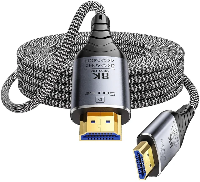 Main image of Fiber Optic HDMI Cable 50ft, 8K Long Active HDMI 2.1 Cable 48Gbps Ultra High Speed Braided 8K@60Hz 4K@120Hz, Dynamic HDR, eARC, HDCP 2.2&2.3, 3D, for Laptop, PC, PS5, Xbox, HDTV, Projectorr, Monitor