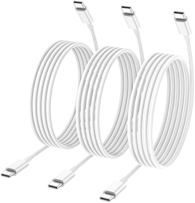 Main image of 3 Pack USB C to USB C Charging Cable 60W,6 Feet Type C Fast Charging Cord Charger Compatible for Samsung Galaxy S23 S22 S21 S20 Ultra, Note 20 10, Google Pixel 2/3/4, MacBook Pro/Air, iPad Pro