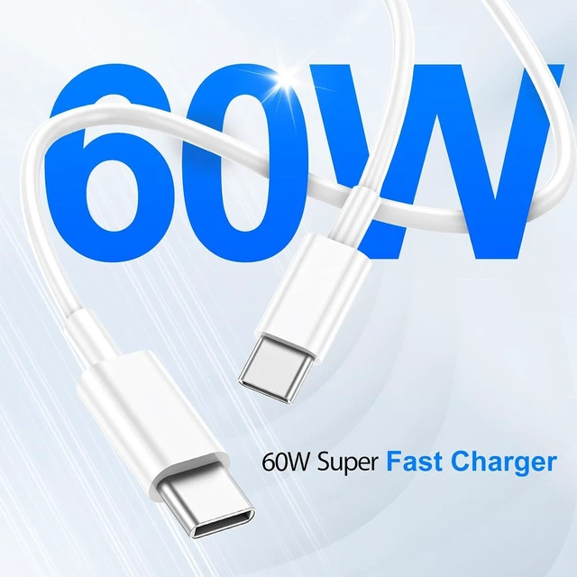 Alt view image 2 of 7 - 3 Pack USB C to USB C Charging Cable 60W,6 Feet Type C Fast Charging Cord Charger Compatible for Samsung Galaxy S23 S22 S21 S20 Ultra, Note 20 10, Google Pixel 2/3/4, MacBook Pro/Air, iPad Pro