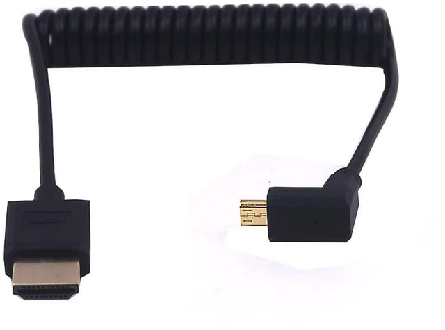 Alt view image 3 of 6 - 4ft HDMI 4K Coiled Cable, Micro HDMI Male to HDMI Male (Up Micro HDMI to HDMI)