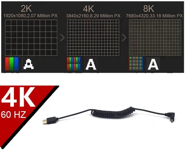 Alt view image 5 of 6 - 4ft HDMI 4K Coiled Cable, Micro HDMI Male to HDMI Male (Up Micro HDMI to HDMI)