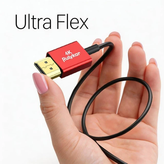 Alt view image 7 of 7 - 4K Mini HDMI to HDMI 2.1 Cable 4.9ft/1.5m,Ultra High Speed 48Gbps Rulykar Thin HDMI Cord 2.5mm,4K@120Hz,Compatible with Camera,Camcorder, Tablet and Graphics/Video Card, Laptop, and More