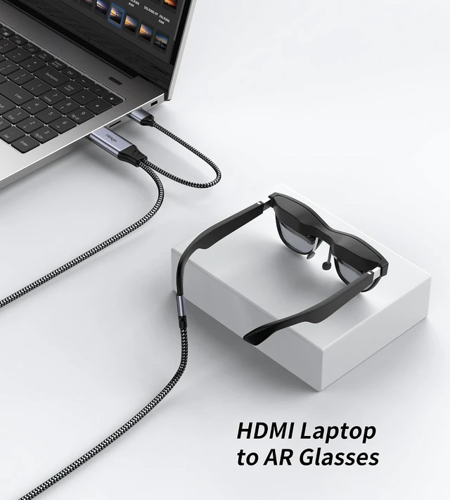 Alt view image 5 of 7 - HDMI to USB C Cable 4K60Hz 10FT, HDMI Source to USB C Monitor Display Adapter, Compatible with Xreal Air, Xreal One, Nreal, RayNeo,Rokid AR Glasses, Steam Deck Dock, PS5, Xbox, Portable Monitor