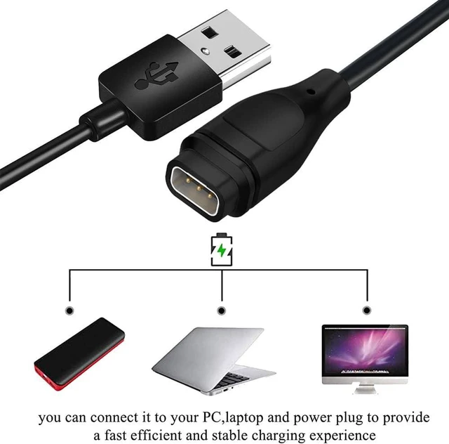 Alt view image 6 of 7 - FitTurn Compatible with Coros Apex Pro/Vertix/Vertix 2 Charger with Port Plugs, USB Charging Cable Cord with Dust Covers for Coros Apex Pro/Vertix/Vertix 2