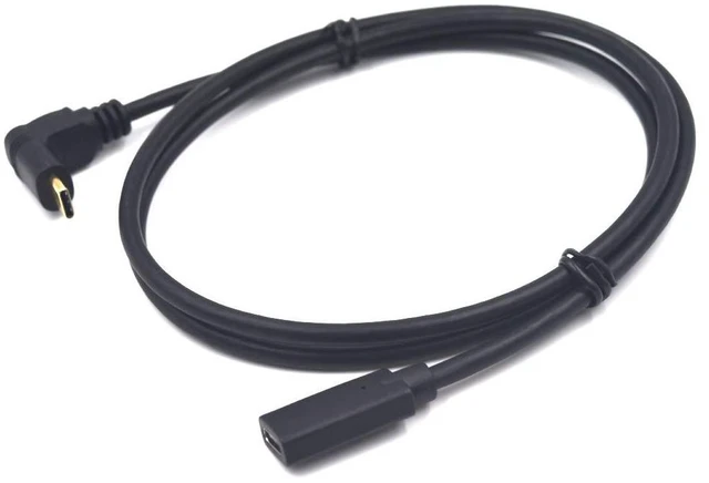 Alt view image 5 of 6 - 2ft USB C to USB C Extension Cable, 90 Degree Angle Up& Down USB Type C Male to Female Sync Charging & Data Transfer Cord, 3A & 10Gbps (Up & Down-2ft)