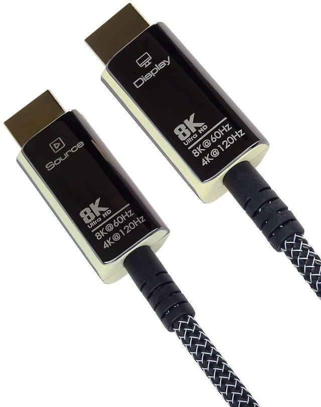Alt view image 4 of 7 - PremiumCord 8K Ultra High Speed HDMI 2.1 Optical Active Fibre Optic Cable 48Gbps HDMI 2.1 3D EDID ARC HDR Resolution 8K@60Hz 4320p 4K@120Hz Gold Plated Length 15m