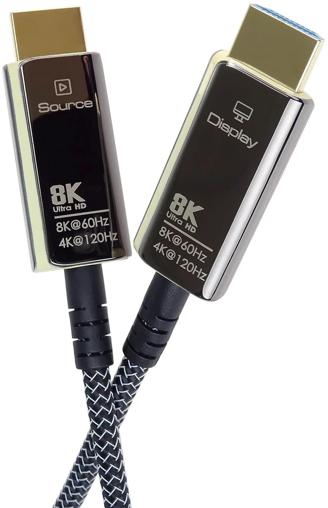 Alt view image 3 of 7 - PremiumCord 8K Ultra High Speed HDMI 2.1 Optical Active Fibre Optic Cable 48Gbps HDMI 2.1 3D EDID ARC HDR Resolution 8K@60Hz 4320p 4K@120Hz Gold Plated Length 15m