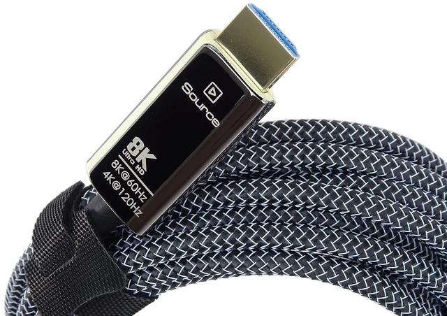 Alt view image 5 of 7 - PremiumCord 8K Ultra High Speed HDMI 2.1 Optical Active Fibre Optic Cable 48Gbps HDMI 2.1 3D EDID ARC HDR Resolution 8K@60Hz 4320p 4K@120Hz Gold Plated Length 15m