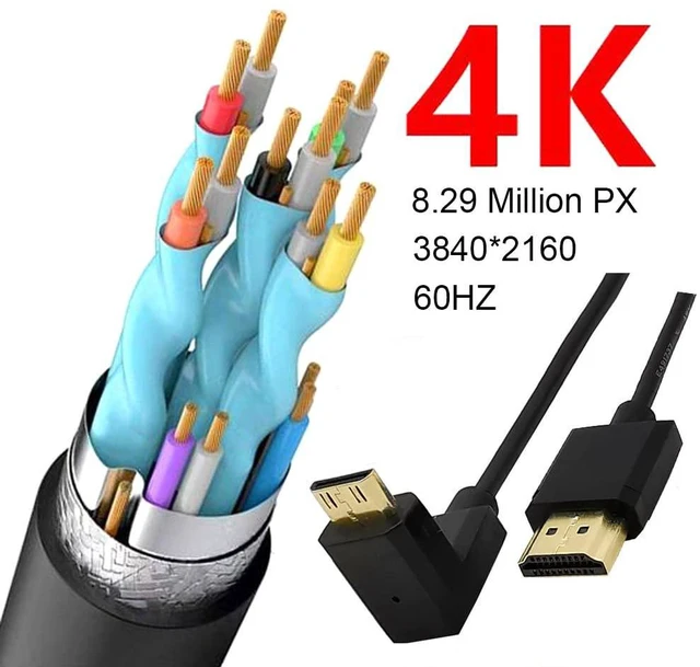 Alt view image 3 of 5 - 4ft HDMI 4K Coiled Cable, Mini HDMI Male to HDMI Male (Up Mini HDMI to HDMI)