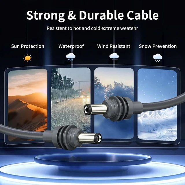 Alt view image 5 of 7 - for Starlink Mini 3 in 1 Power Cable 6m/20ft with USB C Cable, Cigarette Lighter Plug and DC Male Power Cable for Starlink Mini