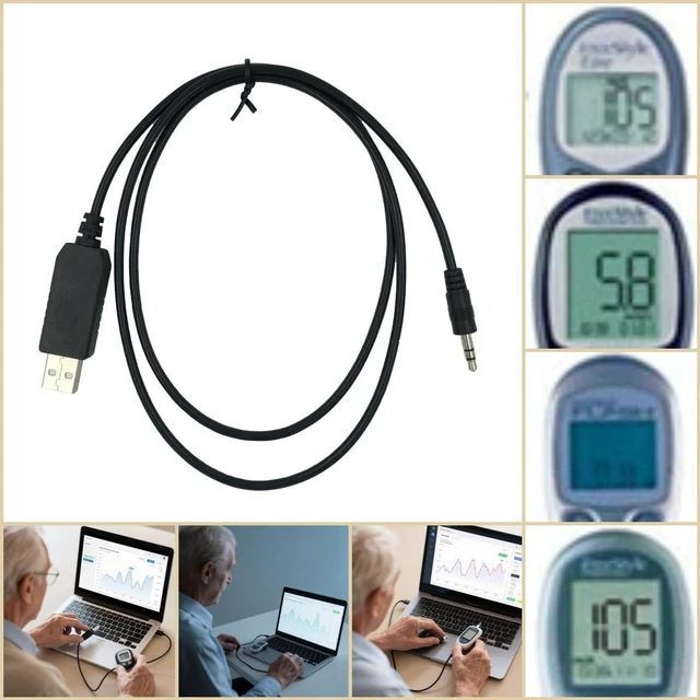 Alt view image 6 of 6 - USB Data Cable for Abbott Glucose Diabetes Meter, Copilot Freestyle Freedom, Freestyle Lite, Freestyle Freedom lite and Freestyle Flash. Black, 3 FT.