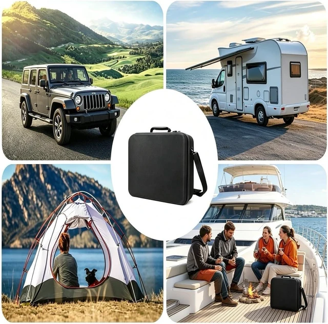 Alt view image 5 of 7 - Starlink Mini Travel Case, Lightweight Carrying Case with Shoulder Strap, Splash-Resistant Star Link Mini Accessories, Shockproof Storage Organizer for RV, Camping, Car Travel