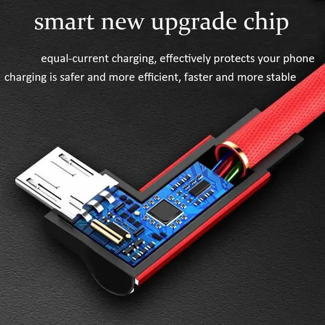 Alt view image 5 of 6 - Micro USB Charging Cable, 2-Pack (10 ft) 90 Degree Right Angle Cable Braided Nylon Quick Sync and Charging Cable Compatible with Android USB Micro Smartphones and More Grey