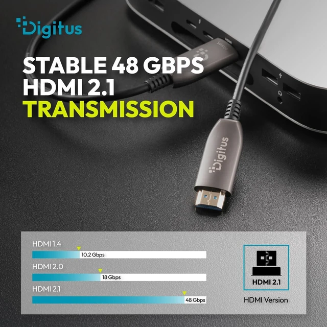 Alt view image 6 of 7 - ASSMANN Digitus HDMI AOC Hybrid Fibre Optic Cable UHD 8K Type A Male/Male 15 m