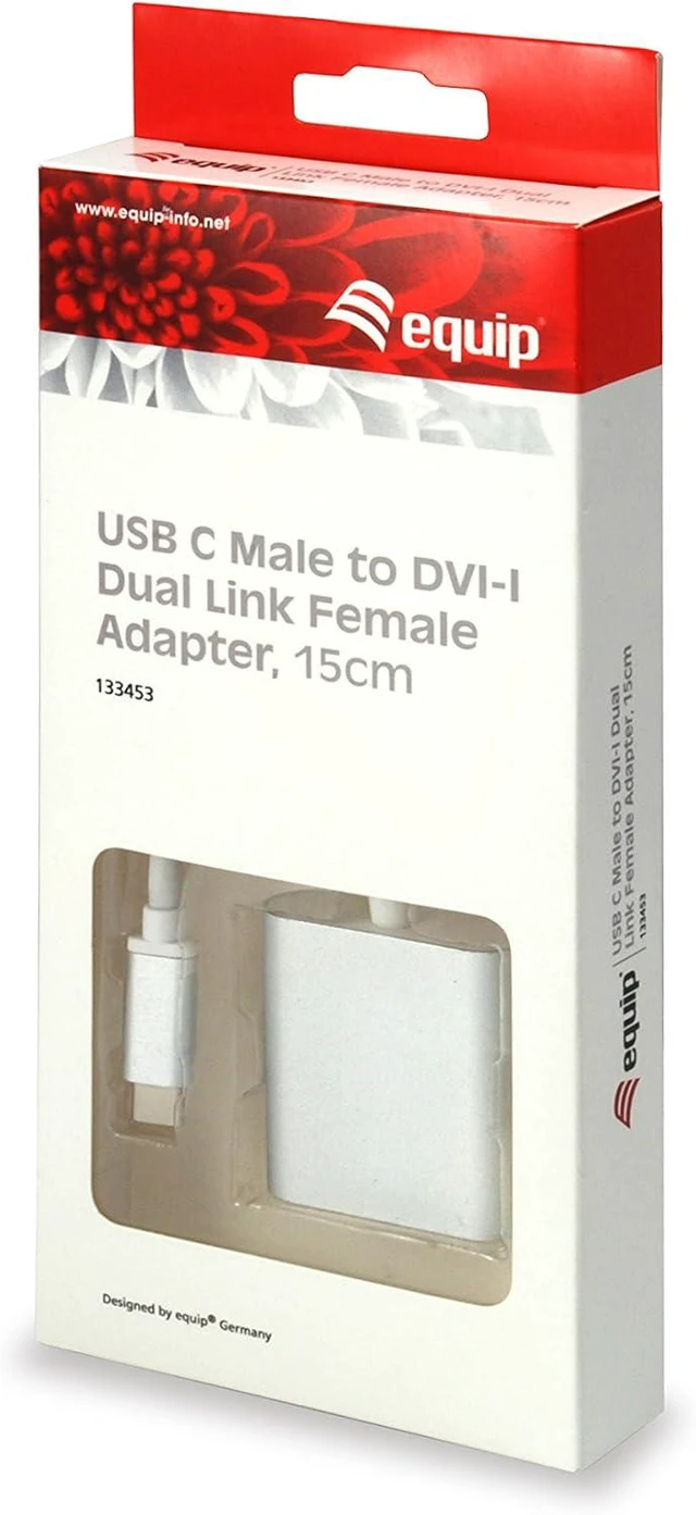 Alt view image 4 of 4 - Equip 133453 USB Type C DVI White Cable Interface/Gender Adapter Cable Interface/Gender Adapter (USB Type C, DVI, Male/Female, 0.15 m, White)