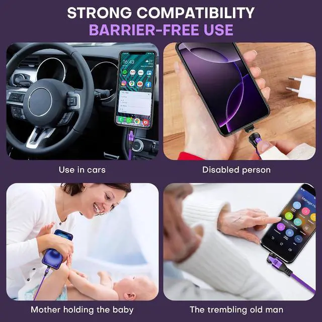 Alt view image 6 of 7 - EndleesShine Magnetic USB Adapter Type C to C with 10cm Short Cable 9PIN PD 240W Fast Charging USB-C 540° Rotation Swivel Connector 480MBPS (4 Cable 4Tips Set)