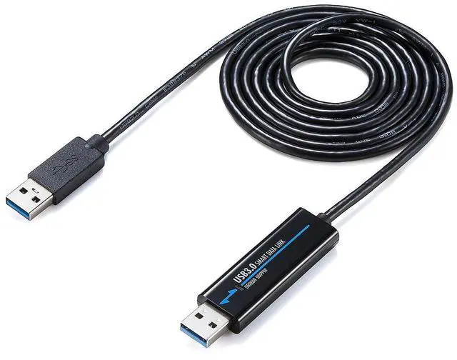 Main image of Sanwa Direct 500-USB033 Link Cable, Data Migration Cable, USB 3.2 (Gen1), Win/Mac Compatible, Drag & Drop Support, Windows 11 Compatible