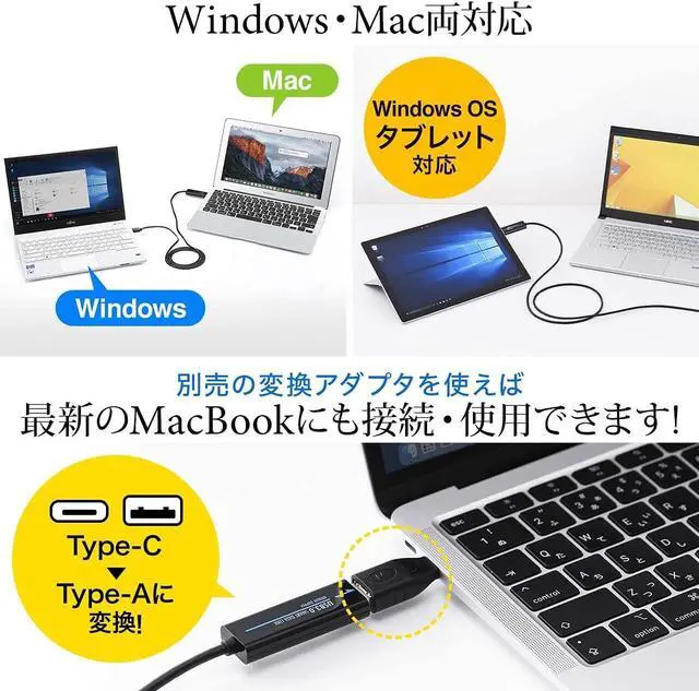 Alt view image 5 of 6 - Sanwa Direct 500-USB033 Link Cable, Data Migration Cable, USB 3.2 (Gen1), Win/Mac Compatible, Drag & Drop Support, Windows 11 Compatible