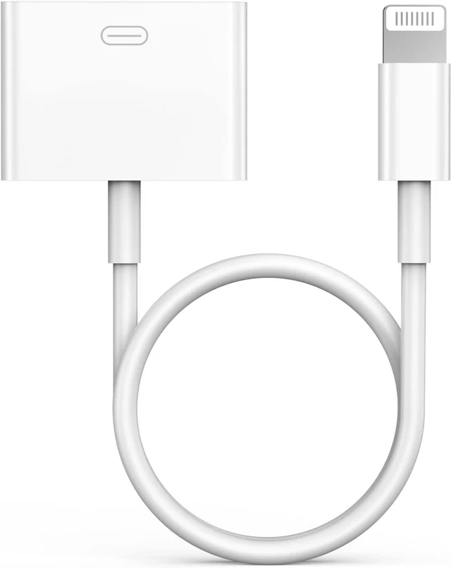 Main image of Lightning to 30 Pin Adapter, Apple MFi Certified No Audio 8 Pin Male to 30 Pin Female Connector Converter with iPhone Lightning Charger Cable and Data Transfer Compatible iPhone 14 13 12 11 Xs X 8 7 6
