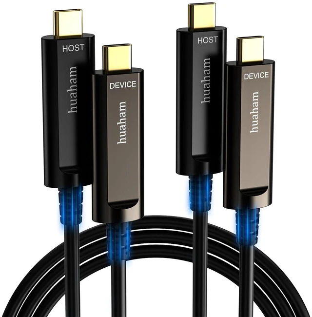 Main image of USB C Fiber Optic Cable 50FT(2Pack), 10Gbps USB 3.2 Gen2 Type C Cable Long Distance Transmission USB C Cable Compatible with Logitech Camera, Microsoft Azure, VR/AR, Touch Screen, Laptop