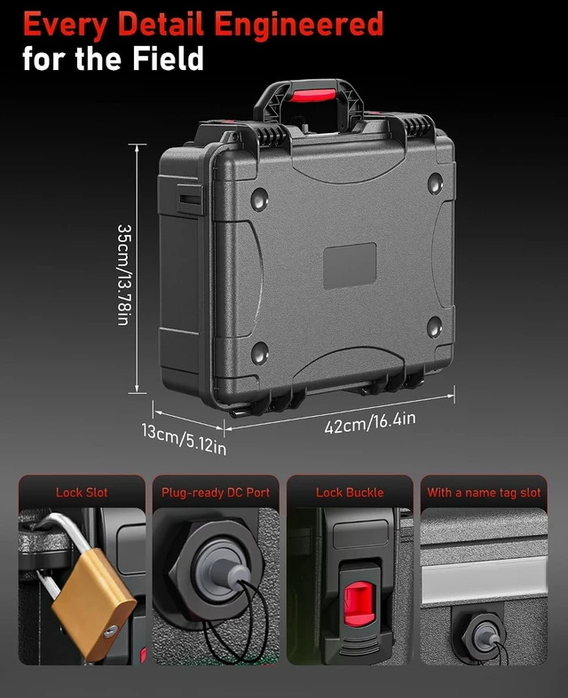 Alt view image 5 of 7 - Starlink Mini Case,2026 New IP67 Waterproof Hard Carrying Case Compatible with Star Link Mini Dish, Black Protective Storage Bag with DC Waterproof Port for Outdoor Travel RV Camping Hiking