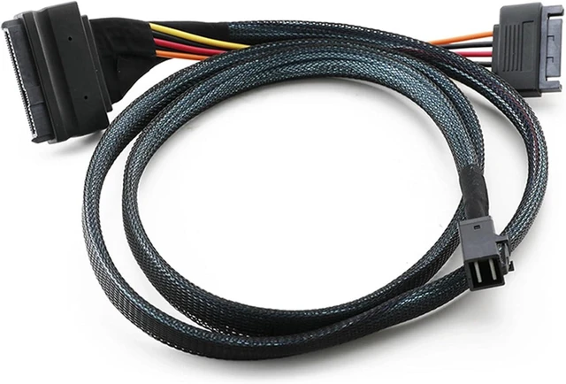 Alt view image 4 of 7 - 3X Built-in 12G Mini SAS HD to U.2 36P SFF-8643 to SAS U.2 SFF-8639 Cable with 15Pin Power Supply,for U.2 SSD