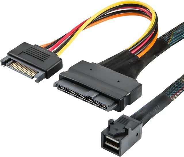 Alt view image 6 of 7 - 3X Built-in 12G Mini SAS HD to U.2 36P SFF-8643 to SAS U.2 SFF-8639 Cable with 15Pin Power Supply,for U.2 SSD