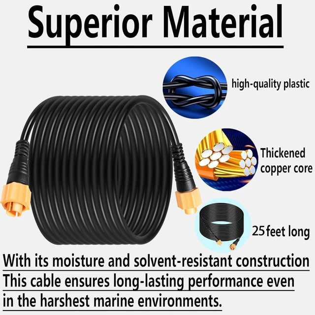 Alt view image 4 of 6 - 000-0127-30 Replacement for Lowrance Ethext-25Yl Ethernet Cable 25-Feet