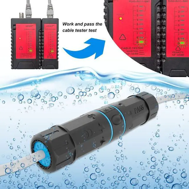 Alt view image 6 of 6 - iwillink Cat6 Waterproof RJ45 Coupler, Shielded Female to Female Waterproof Ethernet Coupler, IP68 Ethernet Outdoor LAN Cable Connector for Cat5/Cat5e/Cat6 Ethernet Cable PoE, 5 Pack