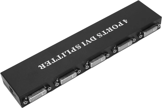 Alt view image 5 of 7 - 4 Ports DVI Video Splitter, 1 in 4 Out DVI Splitter HD Lossless Distribution Video Duplicator for PC Laptop HDTV Projector (US Plug)