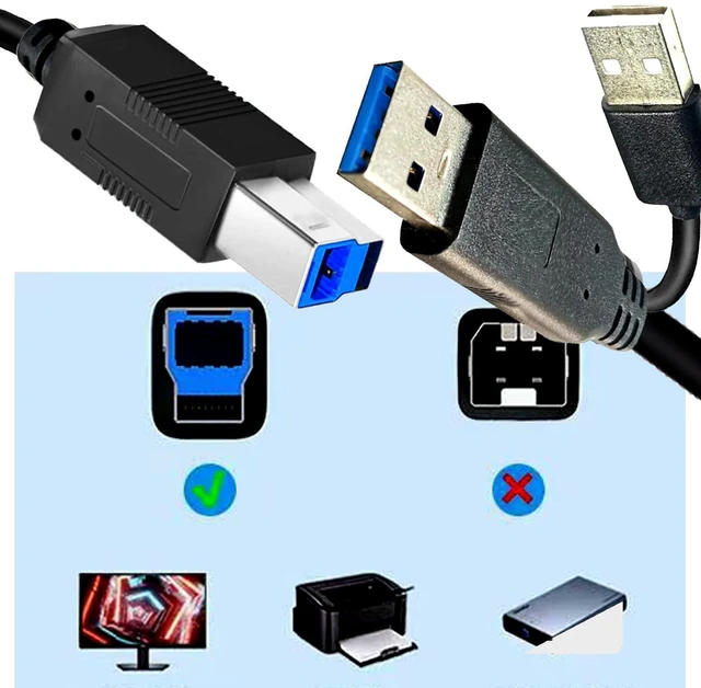 Alt view image 2 of 7 - Long USB3.0 Printer B Cable 80FT, USB-A Male to USB-B 3.0 Male Upstream Cord Compatible with Docking Station, External Hard Drivers, Scanner, Printer with Hp, Canon, Brother and More