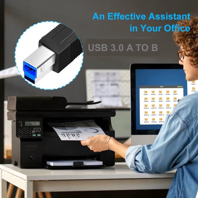 Alt view image 7 of 7 - Long USB3.0 Printer B Cable 80FT, USB-A Male to USB-B 3.0 Male Upstream Cord Compatible with Docking Station, External Hard Drivers, Scanner, Printer with Hp, Canon, Brother and More