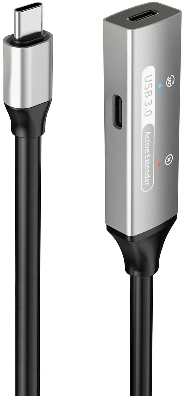 Alt view image 2 of 7 - PremiumCord Active USB-C Extension Cable with Repeater 5 m, USB-C Female to Male, USB 3.2 Gen 1 Super Speed 5 Gbit/s, 2X Shielded, AWG20/28, Aluminium Housing, Colour Black, Length 5 m