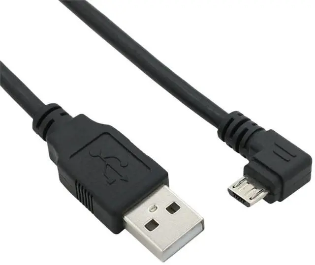 Main image of Gold Plated Plug 25cm Short 90 Degree Left Angle USB A Male to Micro USB Male Right Angle Data Power Cable(1m,Right)