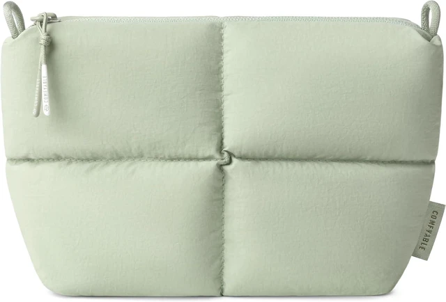 Alt view image 2 of 6 - Comfyable Puffy Electronics Organizer Travel Case, Cute Tech Pouch for Women Men, Cable Storage Bag for Charger, Phone, Power Bank, Cord, Compact Tech Accessories Pouch, Sage