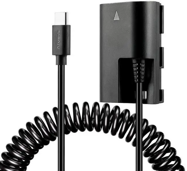 Main image of Alvin's Cables USB-C Type-c to LP-E6P Dummy Battery Power Coiled Cable for Canon EOS R5/R6 Mark ll/R6/R7/R Camera