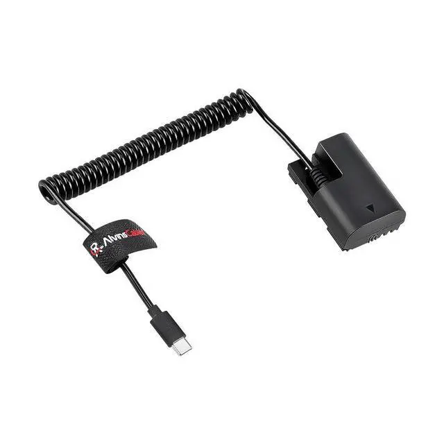 Alt view image 7 of 7 - Alvin's Cables USB-C Type-c to LP-E6P Dummy Battery Power Coiled Cable for Canon EOS R5/R6 Mark ll/R6/R7/R Camera
