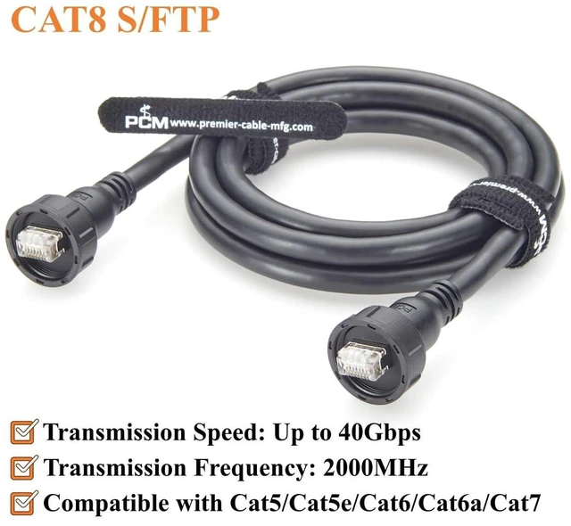 Alt view image 4 of 7 - 010-10550-00 Marine Network Cable IP67 Waterproof RJ45 Male to Male Ethernet Cable Compatible With Garmin GPSMAP, GMR Radar, GSD Sonar, ECHOMAP Ultra/Plus/UHD, GMS 10, GCV, Fish Finder (3M)