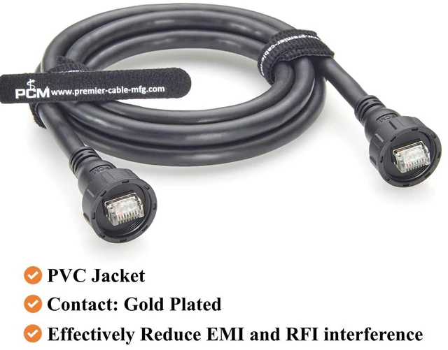 Alt view image 5 of 7 - 010-10550-00 Marine Network Cable IP67 Waterproof RJ45 Male to Male Ethernet Cable Compatible With Garmin GPSMAP, GMR Radar, GSD Sonar, ECHOMAP Ultra/Plus/UHD, GMS 10, GCV, Fish Finder (3M)