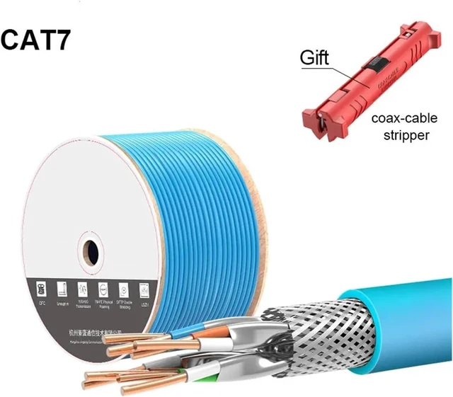 Alt view image 2 of 7 - CAT7 Network Cable S/FTP 23AWG 4PR LSZH 10Gbps 600MHz Double Shielded Oxygen-Free Copper LSZH Supports FTTH Ethernet Cable (Color : CAT7 Network Cable, Size : 12m)