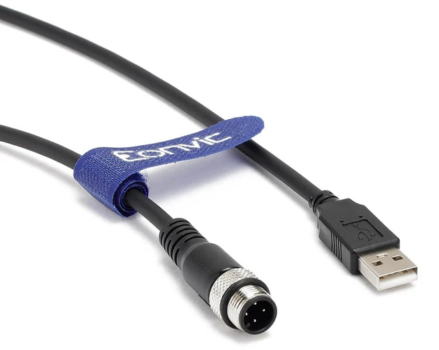 Alt view image 4 of 4 - Industrial M12 4 Pin A Code Male to USB 2.0 Male Data Connection Cable High Flex Shielded Moulded IP67 Waterproof Cable 3M