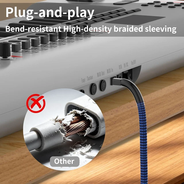 Alt view image 4 of 6 - Viborg HiFi USB Cable DAC A-B OCC Digital AB Audio A to B High End 6.6FT/2 Meter USB Printer Cable, USB 2.0 Type A Male to B Male Scanner Cord(2M)