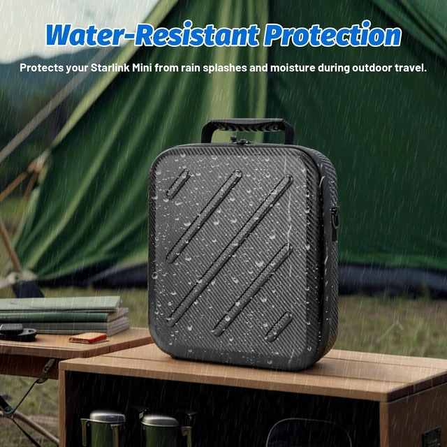 Alt view image 6 of 7 - Starlink Mini Case for Starlink, Hard Waterproof Travel Case with Accessory Storage Space for Mount, Cable, Power Supply, Kickstand&Pipe Adaptor (Ultra Light)