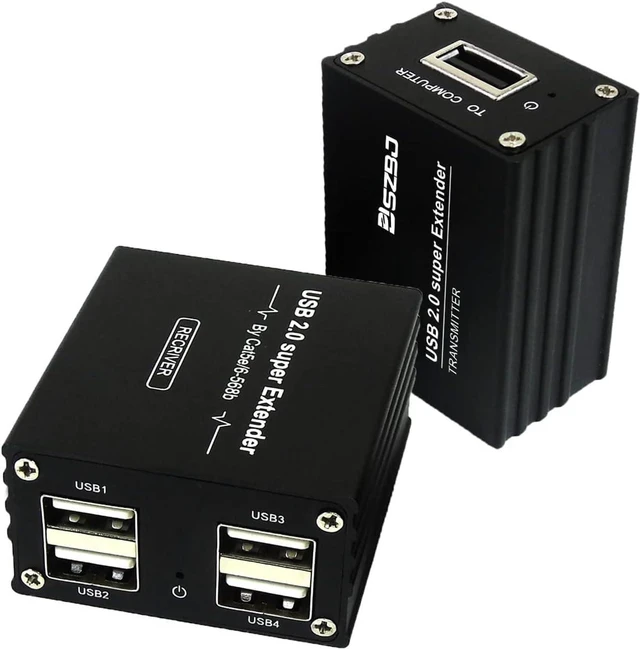 Main image of USB Extender Over RJ45 Cat5E/6 up to 230ft Ethernet Cable Extender with Power Adapter - Full USB 2.0 Support for Keyboard, DongleMouse, Webcam, and All Operating System 104