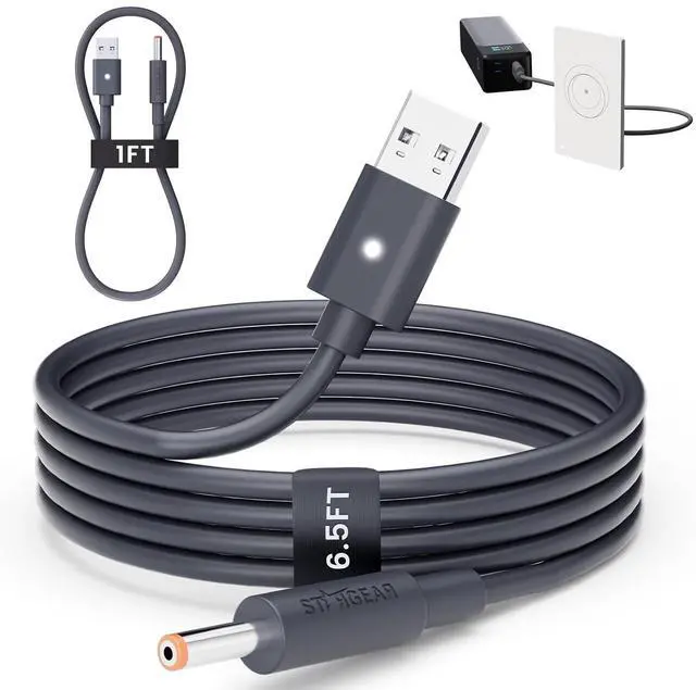 Main image of Starlink Router Mini Cable - 2 Pack (1FT + 6.5FT) USB-A to DC Power Cable Compatible with Starlink Mini Router, Plug and Play QC 3.0 9V Compatible Replacement for Starlink Internet Kit