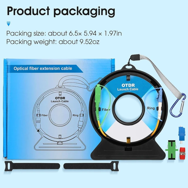 Alt view image 6 of 7 - OTDR Launch Cable Dead Zone Eliminator SC/APC-LC/UPC SM9/125 1KM Extension Cord for OTDR Fiber Tester